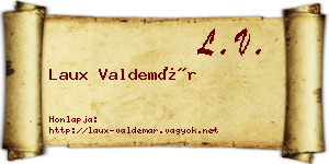 Laux Valdemár névjegykártya